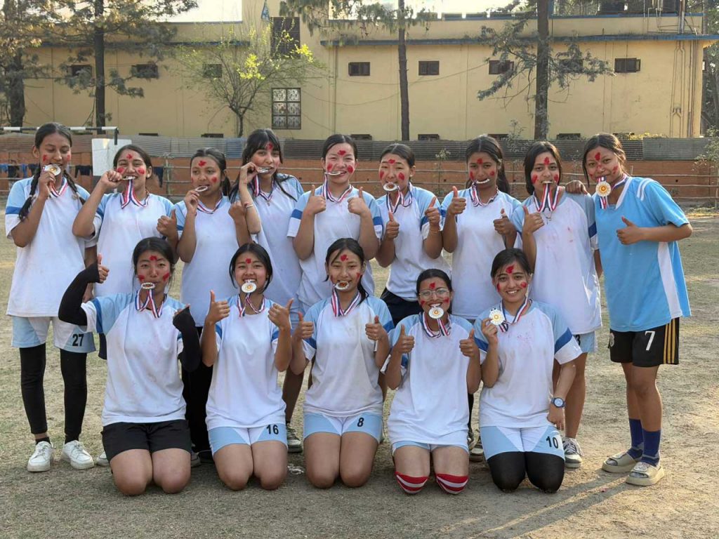 Girls Football Champions during Sports Week at REHDON College